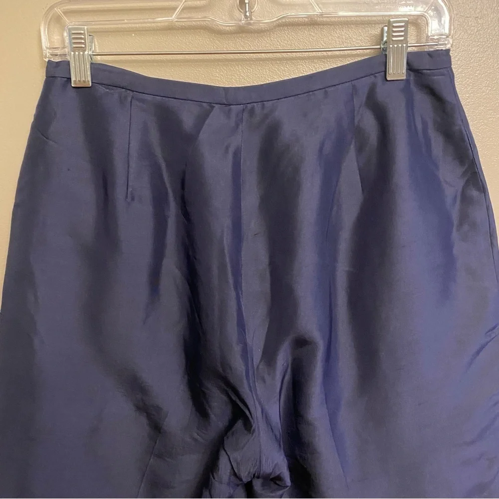 Lauren Ralph Lauren Silk Pants Navy Dress  Size 8 Petite